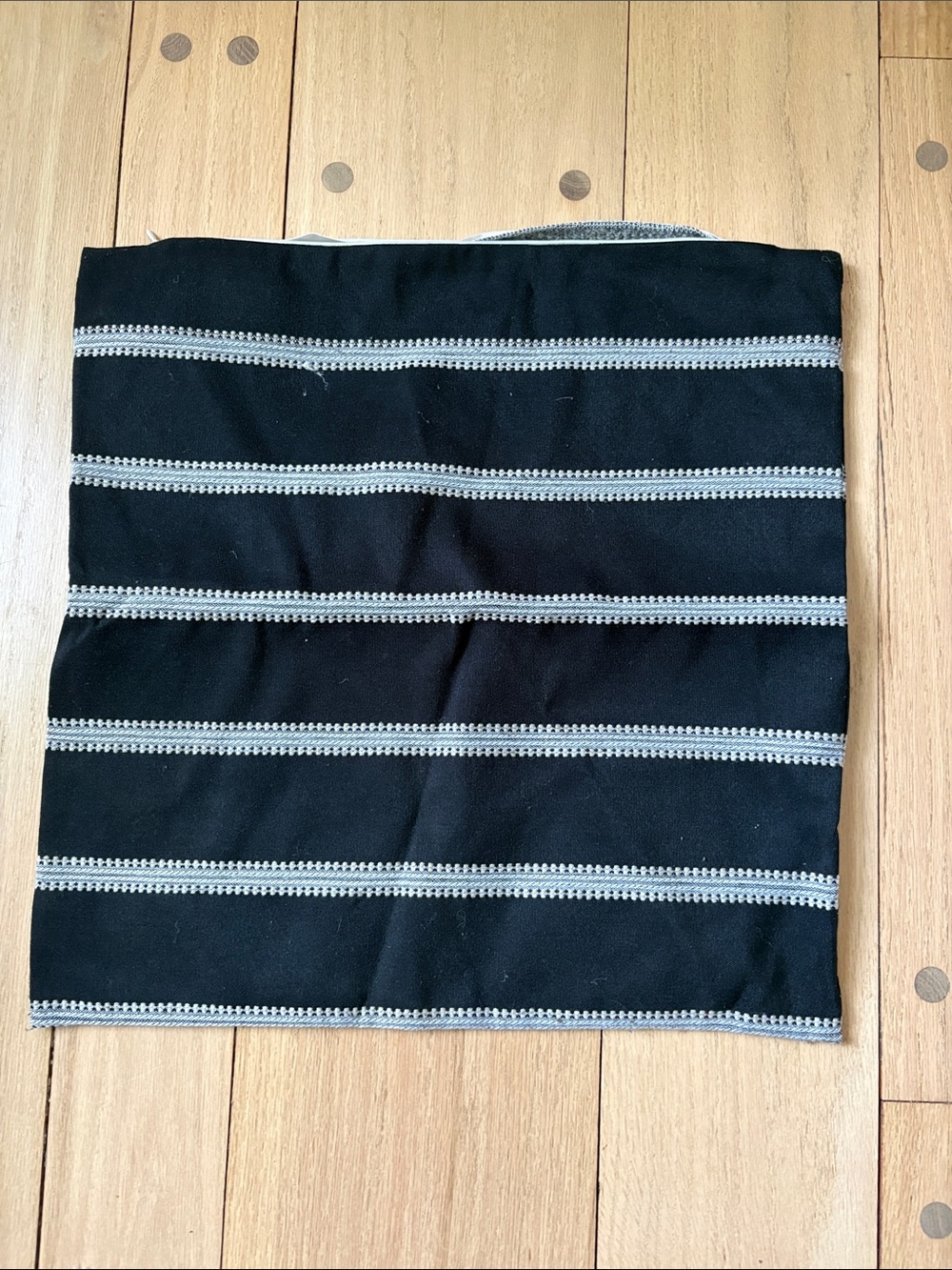 Amazon Black Pillow Cover with White Trimmed Stripes